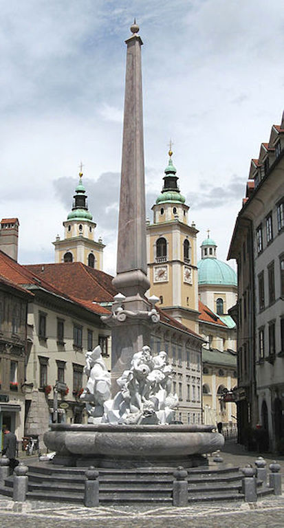 Francesco Robba je postavil svojevrsten spomenik kranjskim rekam: Savi, Krki in Ljubljanici.