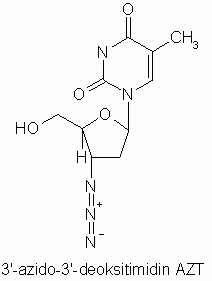 Strukturna formula zdravila AZT